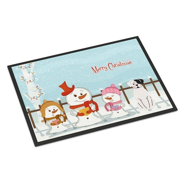 Carolines Treasures Merry Christmas Carolers White Boxer Cooper Indoor or Outdoor Mat, 18 x 0.25 x 27 in. BB2445MAT - main